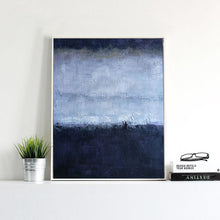 Load image into Gallery viewer, Deep Blue Gray Abstract Painting Oversized Contemporary Canvas Art Np018