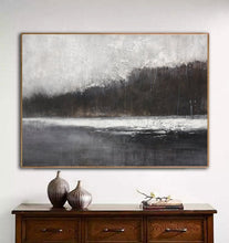 Load image into Gallery viewer, Black And White Minimalist Canvas Art Abstract Landscape Painting Ap022
