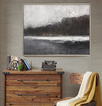 Load image into Gallery viewer, Black And White Minimalist Canvas Art Abstract Landscape Painting Ap022