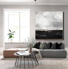 Load image into Gallery viewer, Black White Painting Horizontal Wall Decor Art Large Canvas Art Ap010