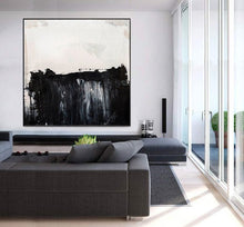 Load image into Gallery viewer, Black White Abstract Painting, Large Wall Decor for Living Room Gp033