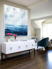 Load image into Gallery viewer, Blue White Sea Abstract Oil Painting Large Wall Sky Oil Painting Np036