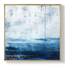 Load image into Gallery viewer, Blue White Sea Abstract Oil Painting Large Wall Sky Oil Painting Np036