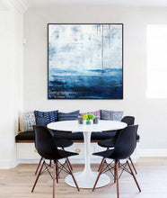 Load image into Gallery viewer, Blue White Sea Abstract Oil Painting Large Wall Sky Oil Painting Np036