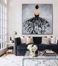 Load image into Gallery viewer, Dancer Oil Painting on Canvas Ballerina Girl Is Like Bride in a Wedding Dress