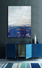 Load image into Gallery viewer, Blue And White Abstract Painting Large Abstract Sky Painting on Canvas Dp101