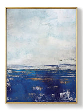 Load image into Gallery viewer, Blue And White Abstract Painting Large Abstract Sky Painting on Canvas Dp101