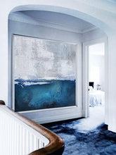 Load image into Gallery viewer, Deep Blue Sea Level Oil Painting Large Wall Art Abstract Painting Np059