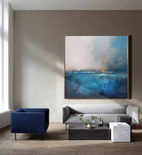 Load image into Gallery viewer, Sky Landscape Oil Painting, Blue Abstract Art Bl011