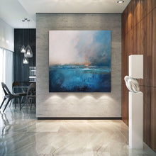 Load image into Gallery viewer, Sky Landscape Oil Painting, Blue Abstract Art Bl011