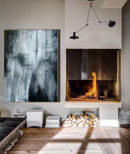 Load image into Gallery viewer, Black And White Abstract Canvas Heavy Texture Painting Ap054