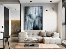 Load image into Gallery viewer, Black And White Abstract Canvas Heavy Texture Painting Ap054