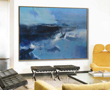 Load image into Gallery viewer, Deep Blue Sea Abstract Painting Oversized Living Room Painting Np047