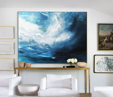 Load image into Gallery viewer, Blue Sky Abstract Oil Painting Oversized Canvas Paintings Np044