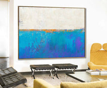 Load image into Gallery viewer, Blue Seascape Skyline Painting Big Painting for Living Room Np047