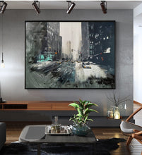Load image into Gallery viewer, Winter Cityscape Art Urban Wall Art Street Winter Painting Ap035
