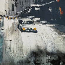 Load image into Gallery viewer, Winter Cityscape Art Urban Wall Art Street Winter Painting Ap035