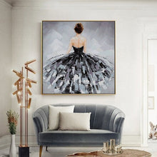 Load image into Gallery viewer, Dancer Oil Painting on Canvas Ballerina Girl Is Like Bride in a Wedding Dress