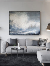 Load image into Gallery viewer, Cloud Painting Abstract Ocean Painting Large Blue White Abstract Painting Ap026