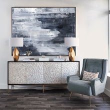 Load image into Gallery viewer, Black And White Painting Horizontal Wall Art Ap041