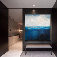 Load image into Gallery viewer, Deep Blue Sea Level Painting Ocean Canvas Painting Large Abstract Art