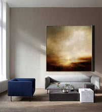 Load image into Gallery viewer, Sky Cloud Abstract Painting Large Brown Painting Landscape Np069