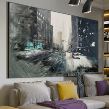 Load image into Gallery viewer, Winter Cityscape Art Urban Wall Art Street Winter Painting Ap035
