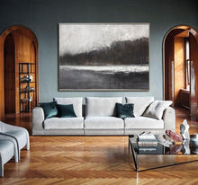 Load image into Gallery viewer, Black And White Minimalist Canvas Art Abstract Landscape Painting Ap022