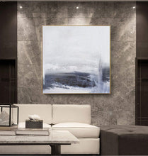 Load image into Gallery viewer, Gray Abstract Sky Painting Abstract Sea Painting Black White Art Qp082