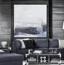 Load image into Gallery viewer, Gray Abstract Sky Painting Abstract Sea Painting Black White Art Qp082