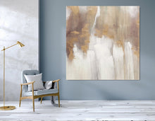 Load image into Gallery viewer, Large Gold White Abstract Painting Large Living Room Art Gp018