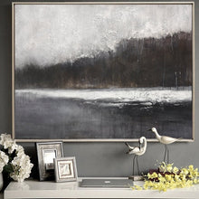 Load image into Gallery viewer, Black And White Minimalist Canvas Art Abstract Landscape Painting Ap022