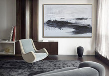 Load image into Gallery viewer, Black And White Modern Painting Palette Knife Abstract Art Ap029