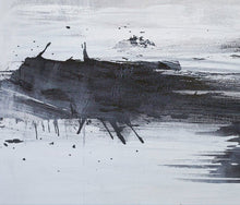 Load image into Gallery viewer, Black And White Modern Painting Palette Knife Abstract Art Ap029