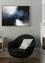 Load image into Gallery viewer, Blue Abstract Art Black And White Painting Blue Grey Canvas Art Ap031