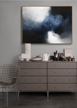 Load image into Gallery viewer, Blue Abstract Art Black And White Painting Blue Grey Canvas Art Ap031