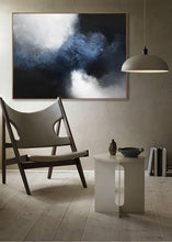 Load image into Gallery viewer, Blue Abstract Art Black And White Painting Blue Grey Canvas Art Ap031