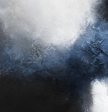 Load image into Gallery viewer, Blue Abstract Art Black And White Painting Blue Grey Canvas Art Ap031