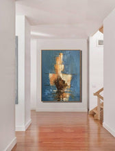 Load image into Gallery viewer, Affordable Large Wall Art Sailing Oil Painting by Hand Gp031