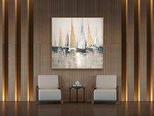 Load image into Gallery viewer, Large Sailboat Party Oil Painting Large Wall Decor for Living Room Gp030