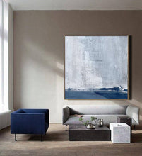 Load image into Gallery viewer, Deep Blue Grey Sky Abstract Painting Beautiful Canvas Wall Art Np046