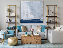 Load image into Gallery viewer, Deep Blue Grey Sky Abstract Painting Beautiful Canvas Wall Art Np046