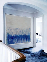 Load image into Gallery viewer, Blue Abstract Art Gray White Abstract Painting Contemporary Art Dp134