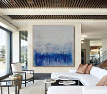 Load image into Gallery viewer, Blue Abstract Art Gray White Abstract Painting Contemporary Art Dp134