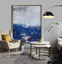 Load image into Gallery viewer, Deep Blue Abstract Painting Canvas Art Large Size Np058
