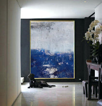 Load image into Gallery viewer, Deep Blue Abstract Painting Canvas Art Large Size Np058