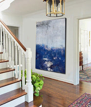 Load image into Gallery viewer, Deep Blue Abstract Painting Canvas Art Large Size Np058