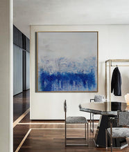Load image into Gallery viewer, Blue Abstract Art Gray White Abstract Painting Contemporary Art Dp134