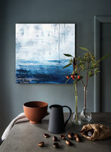 Load image into Gallery viewer, Blue White Sea Abstract Oil Painting Large Wall Sky Oil Painting Np036