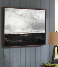 Load image into Gallery viewer, Black White Painting Large Abstract Painting Horizontal Wall Art Ap030